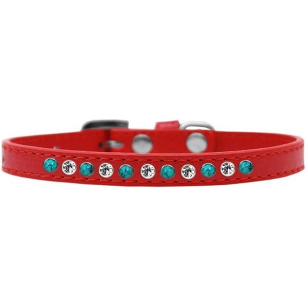 Unconditional Love Southwest Turquoise Pearl & Clear Crystal Puppy CollarRed Size 8 UN784003